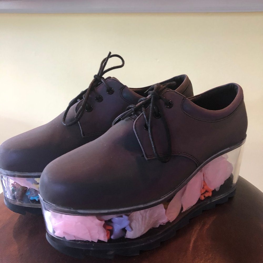 Dolls Kill Fillable Reflective Platform shoes